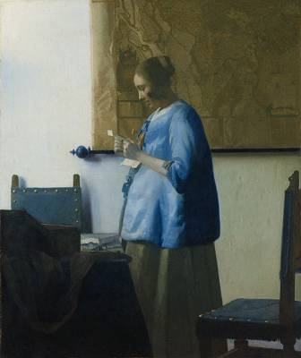 Vermeer Woman in Blue with Frisia Map